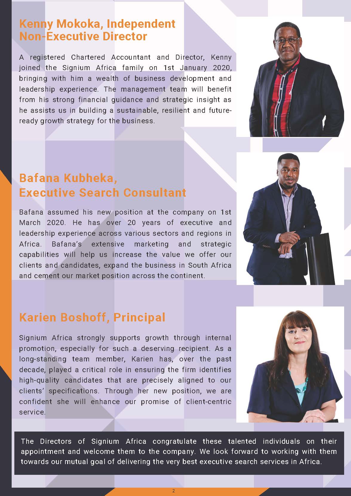 Signium Africa Newsletter June 2020 Page 2